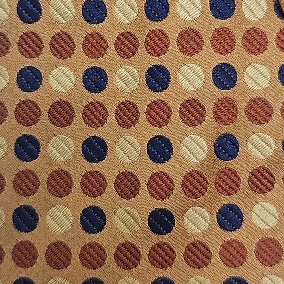 Jos A Bank Signature Collection Tie Gold Jacquard Polka Dot Silk 62.6" Italy - Picture 6 of 6